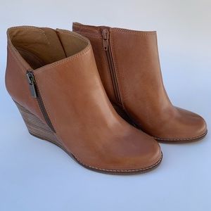 Lucky Brand Tan Leather Heeled Ankle Boots sz 8.5M